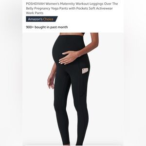 NWT pishdiva Over the belly Maternity leggings black Size L